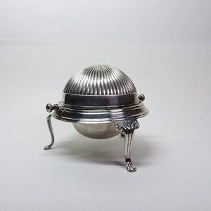 COPY - Antique Covered Butter Server Silver Sheffield